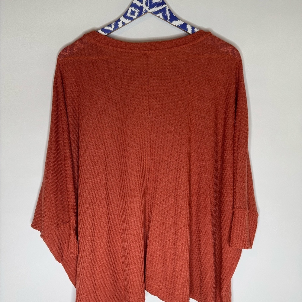 LA MIEL Rust Orange Waffle Knit Top | Size Medium - Picture 6 of 6